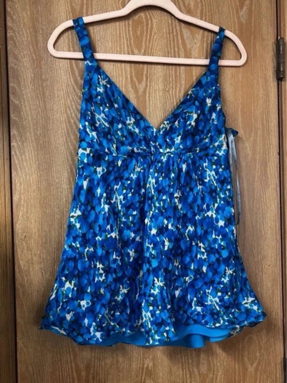 Anne Klein Blue Floral V-Neck Camisole